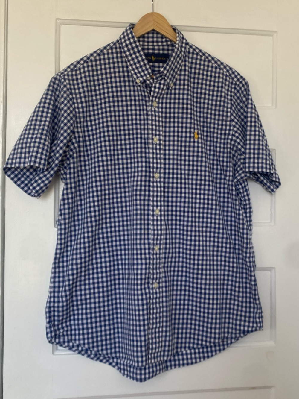 Ralph Lauren Blue Label blue gingham short sleeved shirt